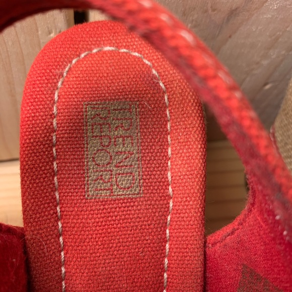 Red Canvas Sling Back Wedge’s - Picture 5 of 7